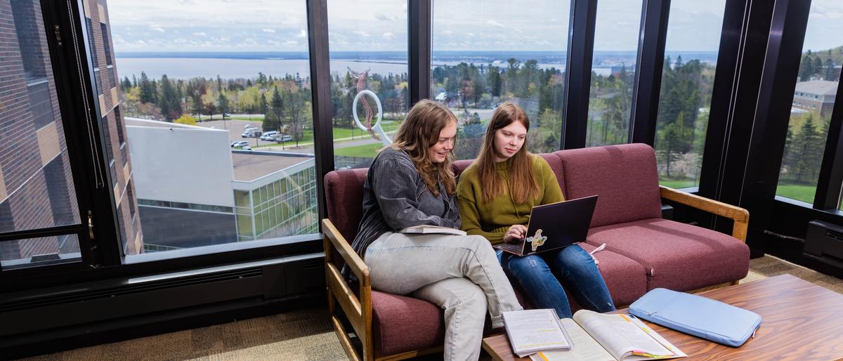Students studying in Ianni Residence Hall.
