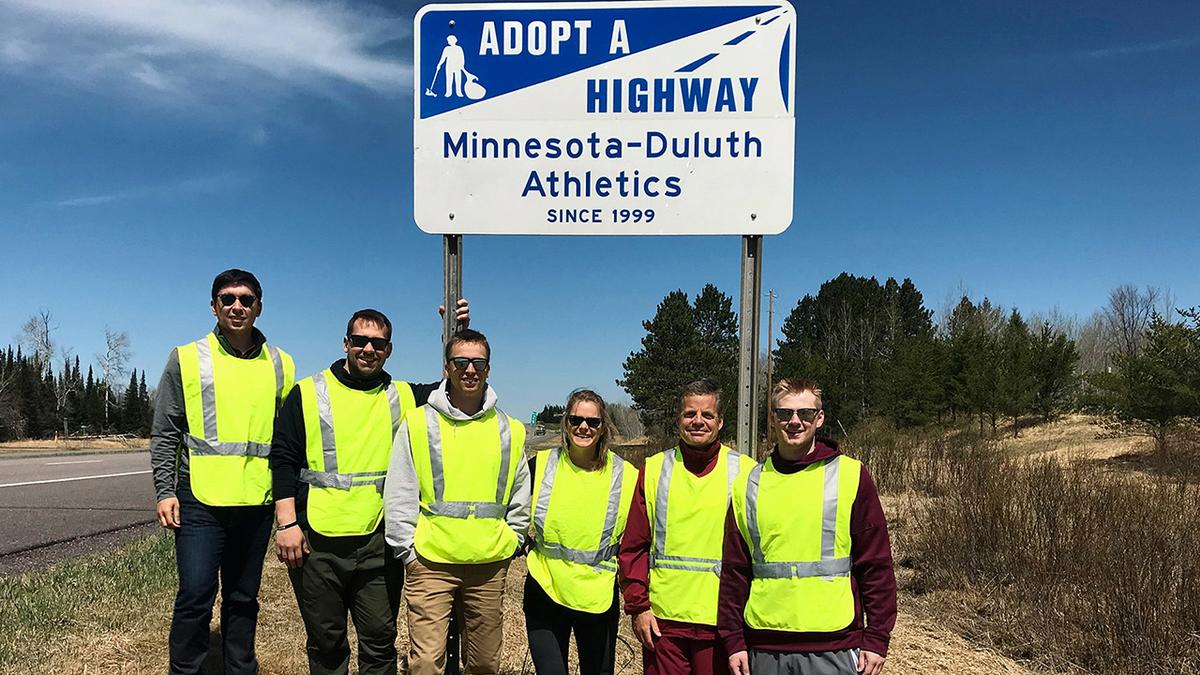UMD staff volunteer with Adopt a Highway