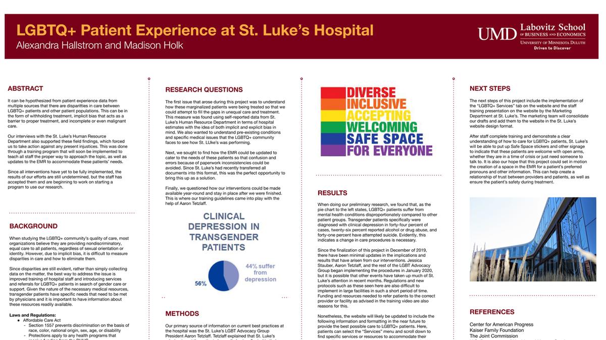 UMD Research poster:Clinical Depression in Transgender Patients