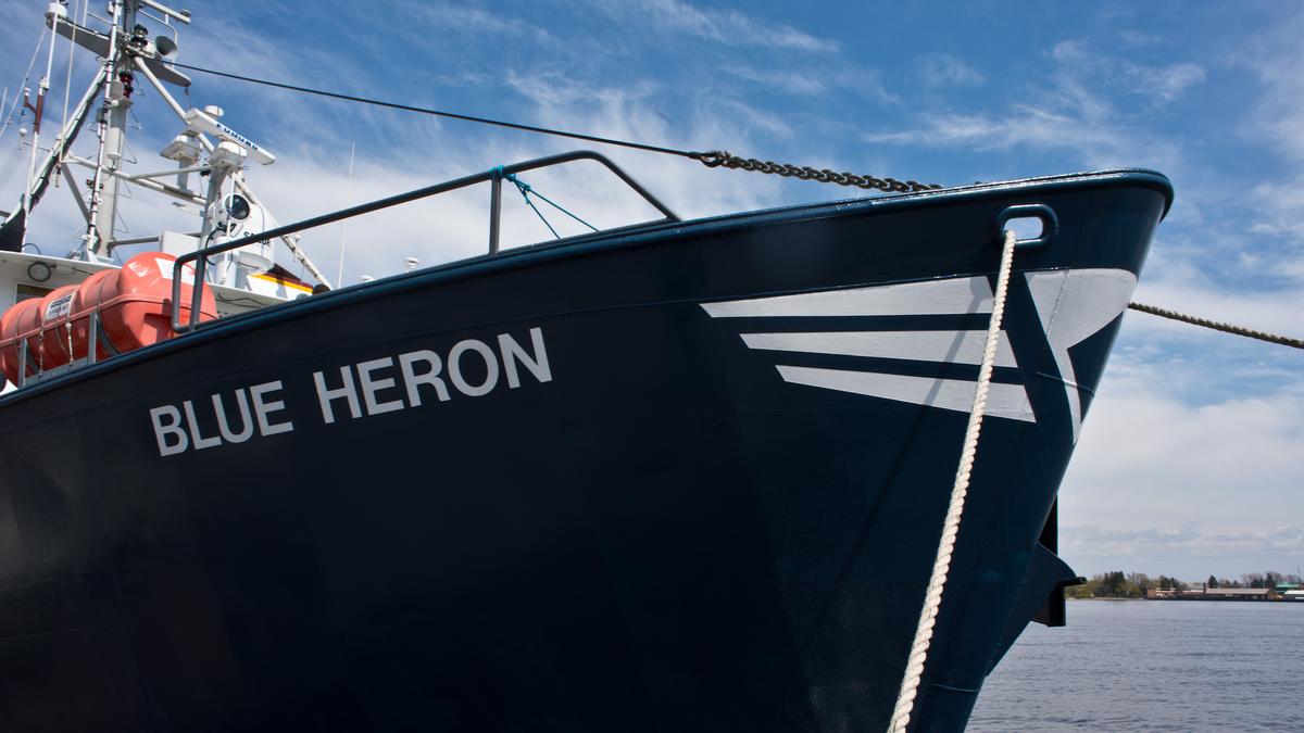 The Blue Heron research vessel