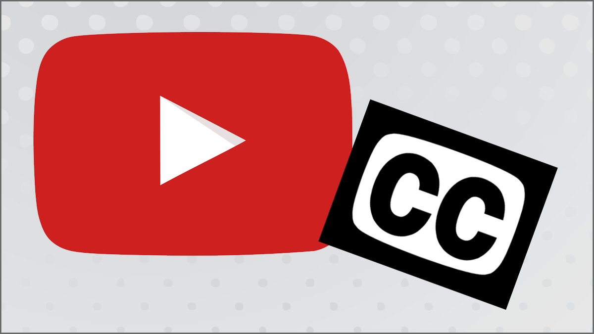 YouTube logo with closed caption logo
