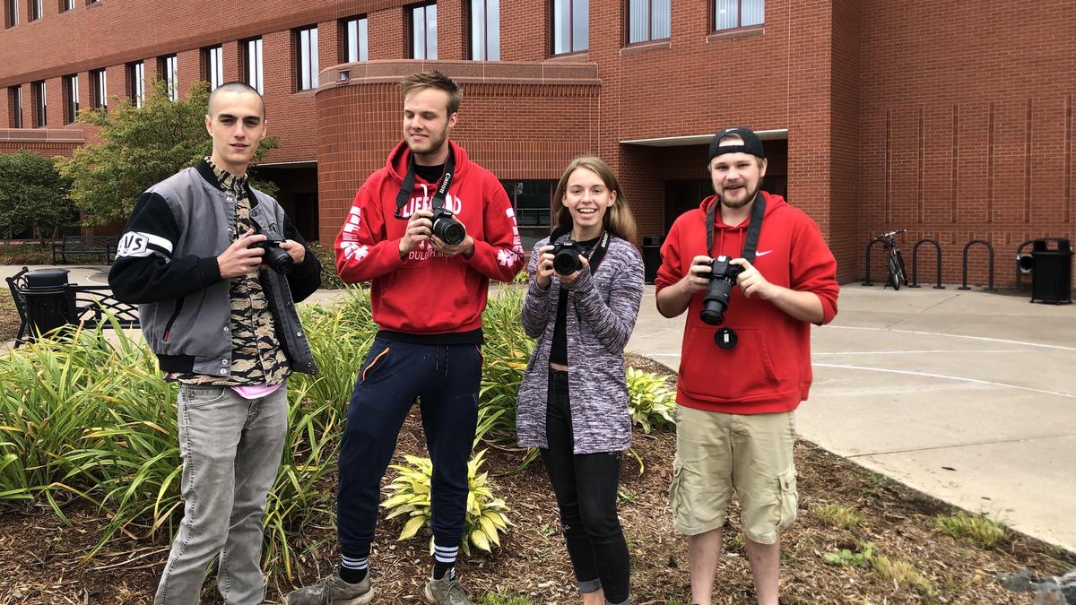 UMD students Bret Holland, Jude Bass, Heidi Stang, and Sam Caswell are four of the UMD students who made area location photos for the Catalyst organization.