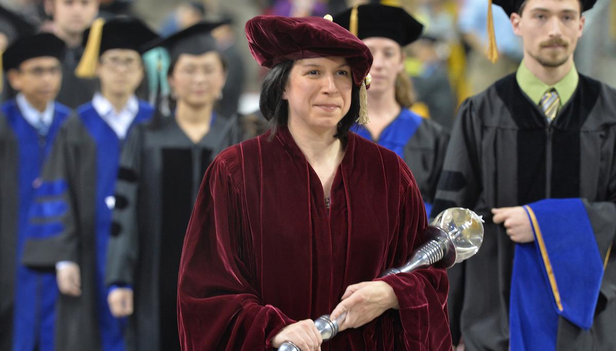 Faculty process during the 2014 Commencement ceremonies.