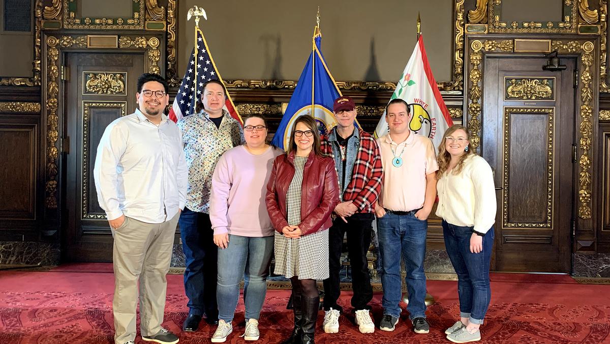 UMD and CSS students with Lt. Governor Peggy Flanagan at the State Capitol