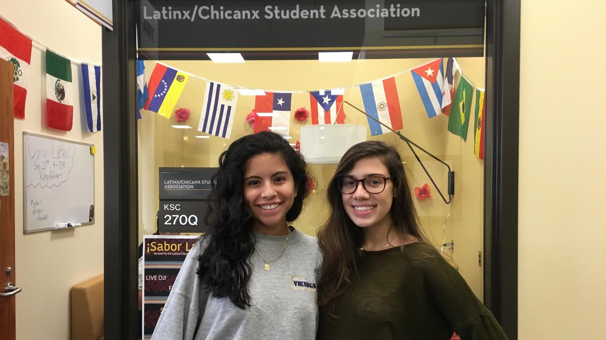 UMD student Leslie Fierros and Tanya Granville in the Multicultural Center