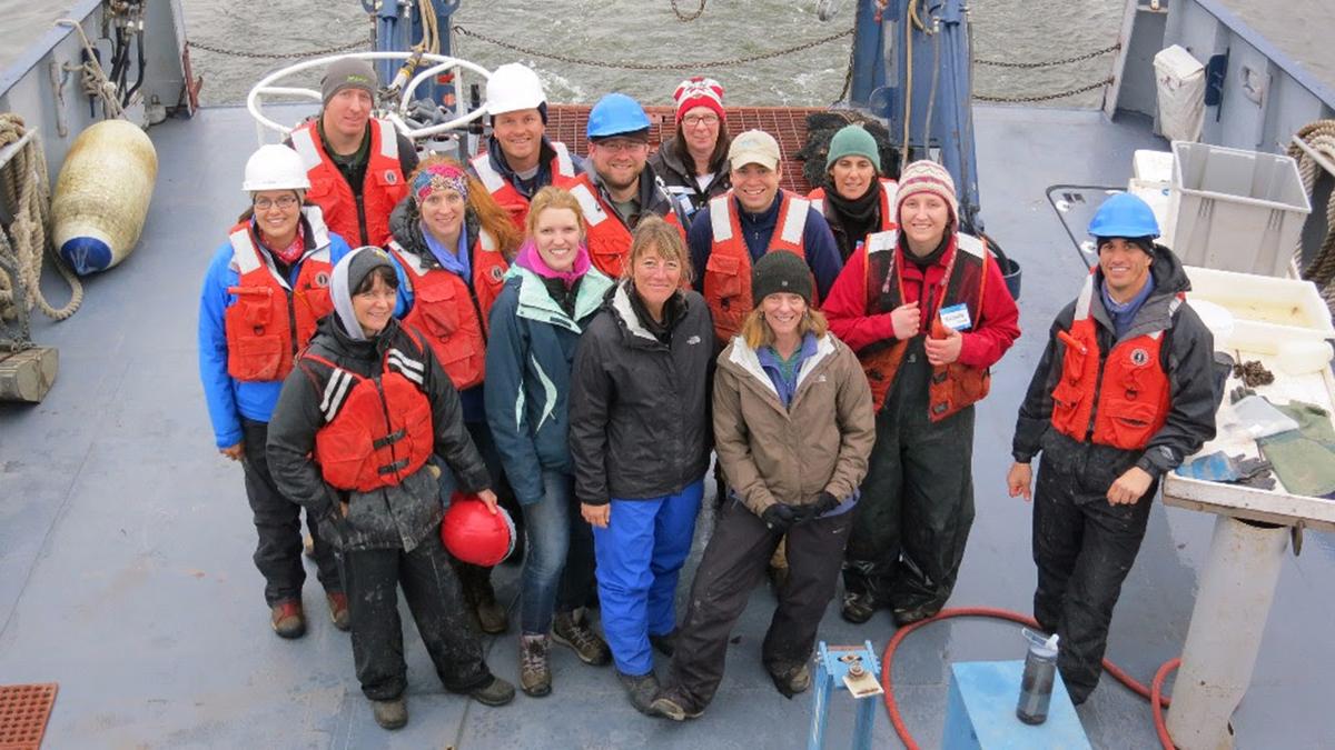 Minnesota Sea Grant educators and researchers aboard the Blue Heron