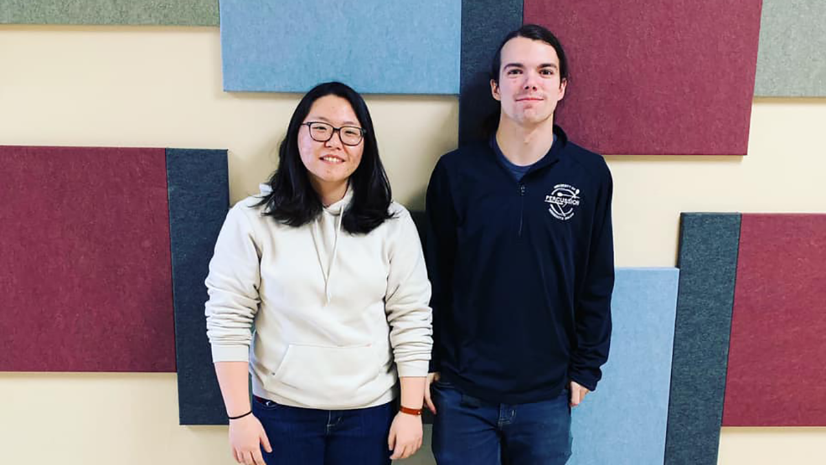 UMD music students Sae Bin An and Cody Anderson.
