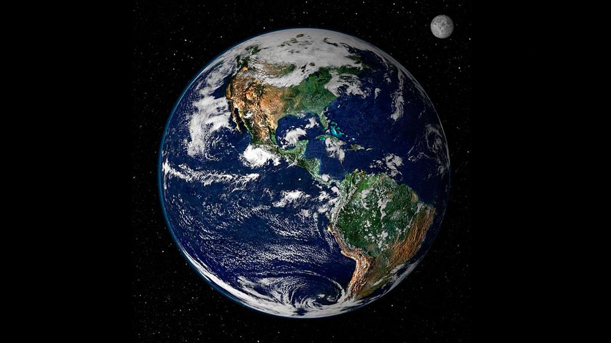 Planet Earth showing North and South America from space