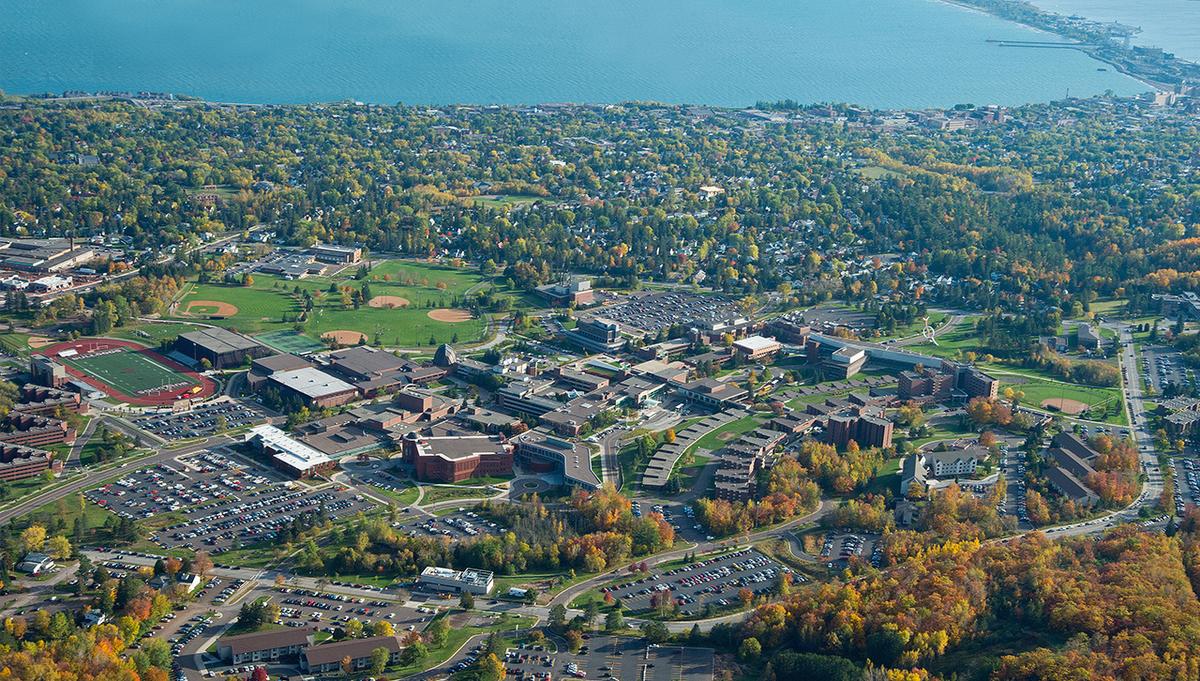Areal shot of UMD's campus