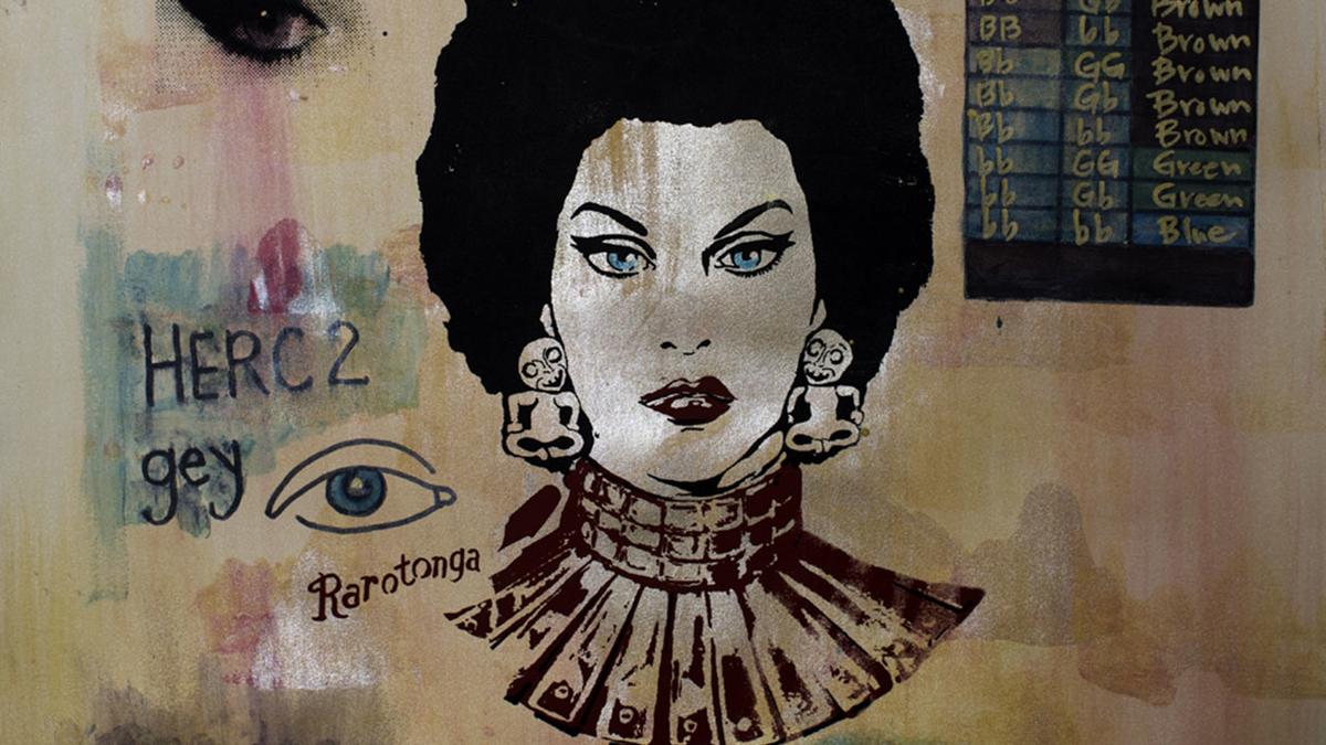 Maria Cristina Tavera (Mexican-American, b. 1965) Rarotonga Beauty, 2016 Screenprint and mixed media Collection of the Artist