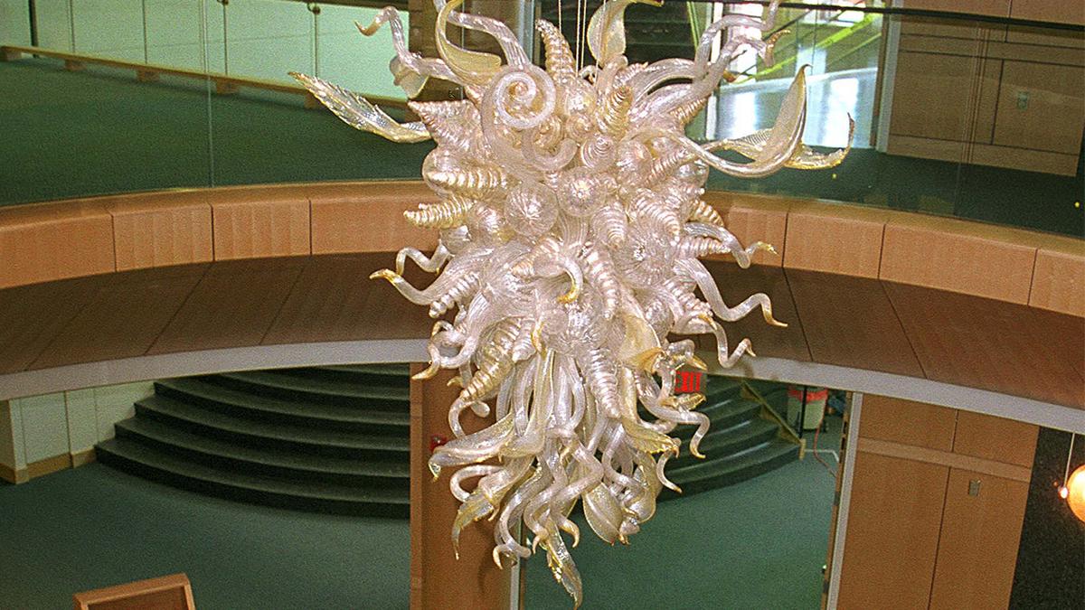 Chihuly sculpture in the Kathryn A. Martin Library