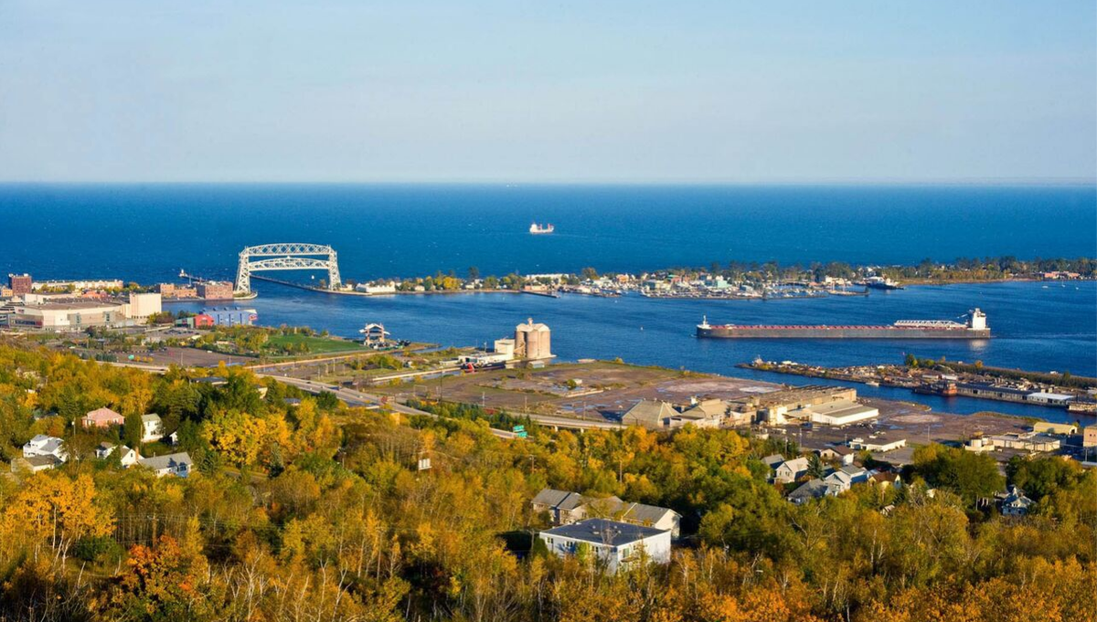 Fall in Duluth with Lift Bridge in the distance