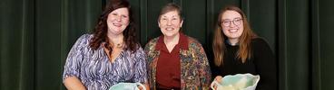 Linda Larson (center) and recipients of the Linda M. Larson Outstanding Woman of the Year Award