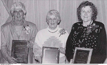 Joann Johnson, Mary Mullin, and Eleanor Rynda, faculty in the physical education department, supported women's athletics at UMD in the late 1960s and early 1970s.