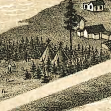 1883 Park Point map detail showing tipis in Duluth.