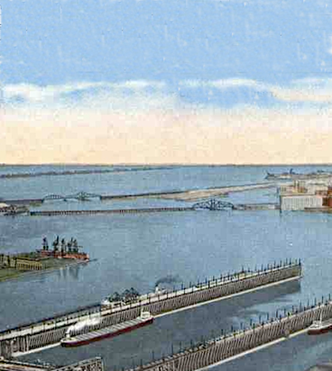 Historic photo of the St. Louis River ore docks