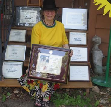 Linda and plaques