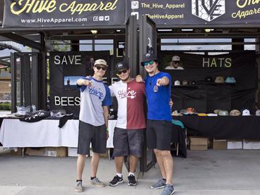 Part of the Hive Apparel crew (Kevin Yantes, Cole Ehresmann, and Jake Wilmert) at the Soundset festival in May 2016. Photo from Hive Apparel Facebook page.