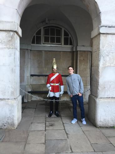 Matt and a British guard
