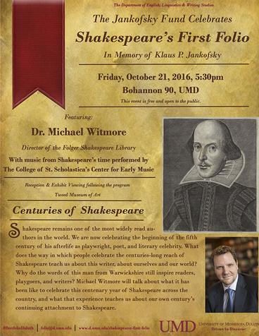 Jankofsky Lecture First Folio Poster