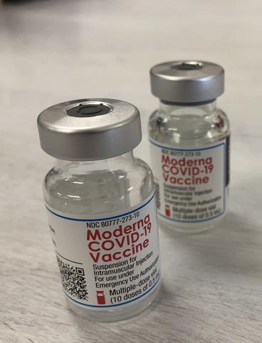 vials of the Moderna vaccine