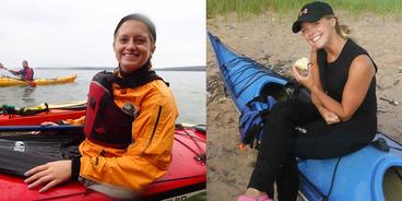 Emily Sebranek and Ryley Oliver kayaked in the Apostle Islands in separate groups.
