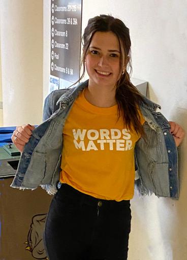 Courtney Webster and members of UMD Unified launch a campaign called Words Matter to promote the elimination of the 
