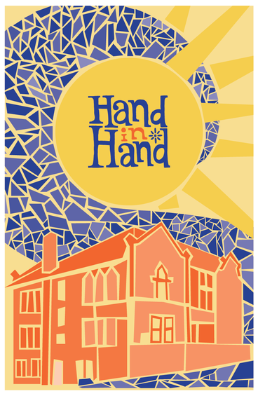 Graphic design students' poster for Hand-In-Hand fundraiser