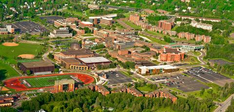 Aeial shot of the University of Minnesota Duluth campus