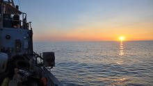Sunset on Lake Superior aboard the Research Vessel Blue Heron