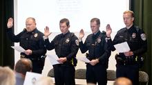 2018 UMDPD officers being sworn in
